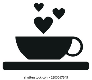 3d cup of coffee with heart icon design vector