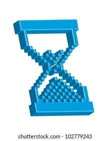 3d cursor hourglass isolated over white background. vector
