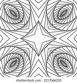 3D curved lines, striped on a white background. Geometric shapes from the black lines.