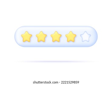 3D Customer review concepts. Reviews stars with good and bad rate. Online feedback, survey or review concept. Trendy and modern vector in 3d style.