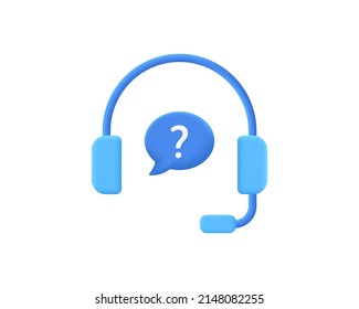 3d Customer Support Realistic Icon Vector Illustration Design. Customer Service, Call Center, Telemarketing Vector Illustrations