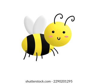 3d cute bee vector illustrations 
