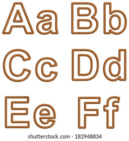3d cute bold bio eco oak forest grain bark logo emblem element. Typeface set kid school design retro cartoon maple draw artist style. Closeup view ancient grungy pine line stylish light white backdrop