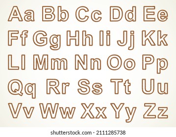 3d cute bold bio eco oak forest grain bark logo emblem element typeface set kid school design retro cartoon maple draw artist style. Closeup view ancient grunge pine line stylish light white backdrop