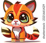 A 3D cute cartoon tiger would likely have large, round eyes that are expressive and filled with innocence. Its face would feature soft and rounded features, giving it an adorable appearance.