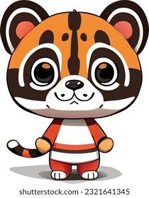 A 3D cute cartoon tiger would likely have large, round eyes that are expressive and filled with innocence. Its face would feature soft and rounded features, giving it an adorable appearance.