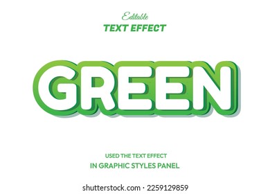 3d cute green editable text effect