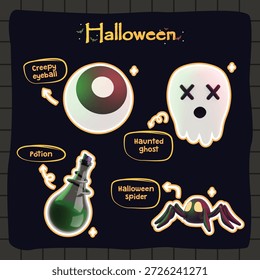 3D süß Halloween Geistertrank und Spinne