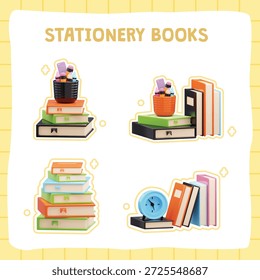 3D Cute School Stationery Set