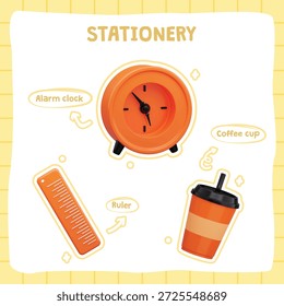 3D Cute School Stationery Set