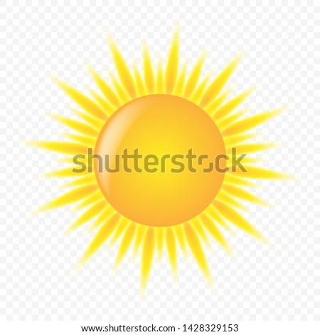 3d cute sun icon on a transparent background