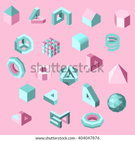 3D Cute Sweet Pattern Design Simplify Low Polygon