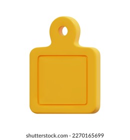 3d cutting board icon vector. Isolated on white background. 3d kitchen, tool and equipment concept. Cartoon minimal style. 3d kitchen icon vector render illustration.