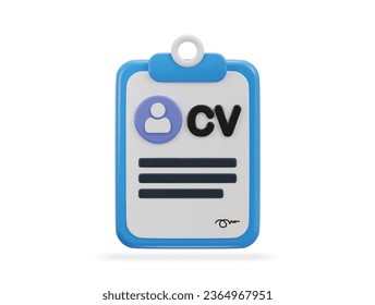 3d cv resume vector icon