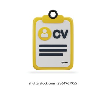 3d cv resume vector icon
