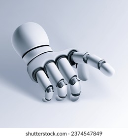 3D Cyborg Robot Hand Finger Pointing Isolated. EPS10 Vector