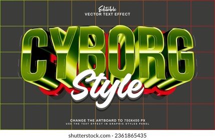3d cyborg style editable text effect style