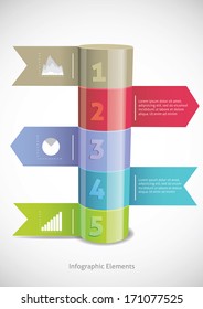  3d cylinder infographic elements vector illustration