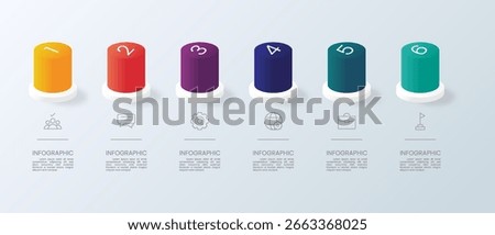 3D Cylinder Infographic Template Design
