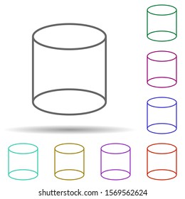 3d cylinder multi color icon. Simple thin line, outline vector of geometric figures icons for ui and ux, website or mobile application