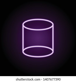 3d cylinder neon icon. Elements of geometric figures set. Simple icon for websites, web design, mobile app, info graphics on dark gradient background