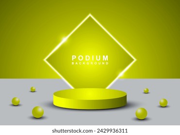 3D cylindrical pedestal podium with rectangular background. Minimal scene for product stage exhibition, promotional display.