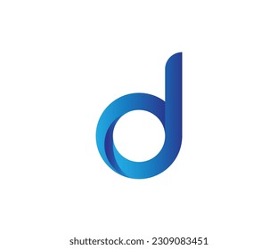 3d d letter logo design vector template