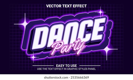 3d dance party editable text effect