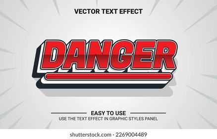 3d danger alert editable text effect