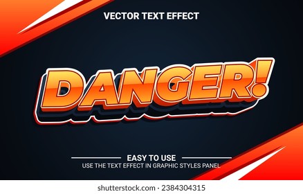 3d danger alert editable text effect