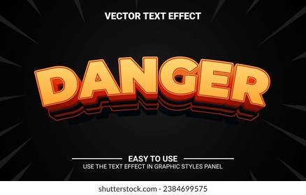 3d danger editable text effect