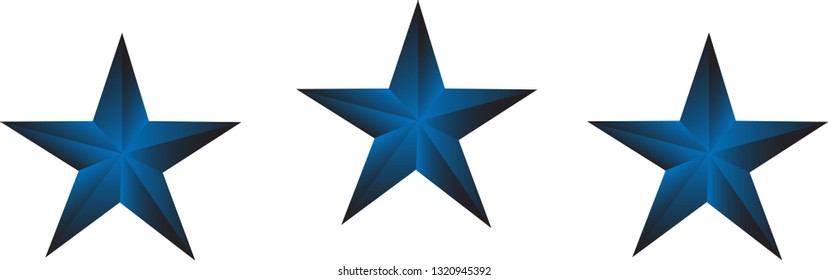 3D dark blue star isolated on white background