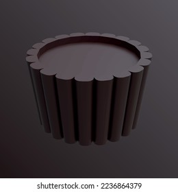 3D Dark Chocolate Illustration. Cartoon Minimal Style.