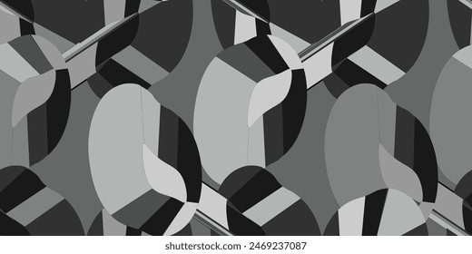 3D Dark Geometric Seamless Pattern. Flat Vector illustration. decorative element for card design, fabric print. 