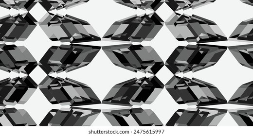 3D Dark Geometric Seamless Pattern. Flat Vector illustration. decorative element for card design, fabric print. 