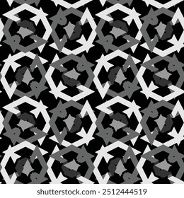 3D Dark Geometric Seamless Pattern. Flat Vector illustration. decorative element for card design, fabric print. 