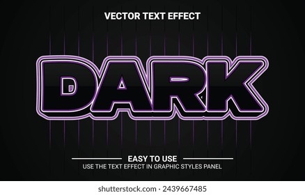 3d dark neon editable text effect