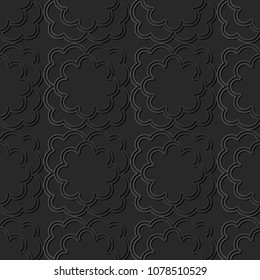 3D dark paper art Curve Cross Frame Flower, Vector stylish decoration pattern background for web banner greeting card design