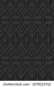 3D dark paper art Geometry Line Woven Polygon Cross, Vector stylish decoration pattern background for web banner greeting card design