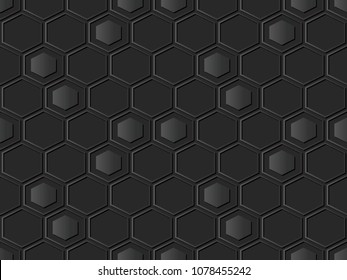 3D dark paper art Hexagon Cross Polygon Frame, Vector stylish decoration pattern background for web banner greeting card design