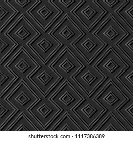 3D dark paper art Islamic geometry cross pattern seamless background, Vector stylish decoration pattern background for web banner greeting card design