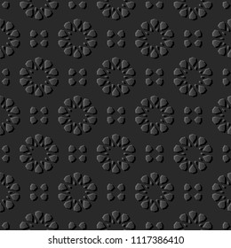 3D dark paper art Islamic geometry cross pattern seamless background, Vector stylish decoration pattern background for web banner greeting card design
