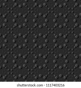 3D dark paper art Islamic geometry cross pattern seamless background, Vector stylish decoration pattern background for web banner greeting card design