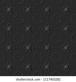 3D dark paper art Islamic geometry cross pattern seamless background, Vector stylish decoration pattern background for web banner greeting card design