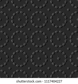 3D dark paper art Islamic geometry cross pattern seamless background, Vector stylish decoration pattern background for web banner greeting card design