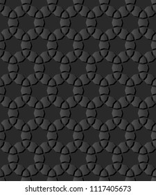 3D dark paper art Islamic geometry cross pattern seamless background, Vector stylish decoration pattern background for web banner greeting card design