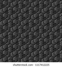 3D dark paper art Islamic geometry cross pattern seamless background, Vector stylish decoration pattern background for web banner greeting card design