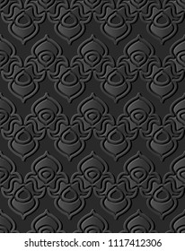 3D dark paper art Islamic geometry cross pattern seamless background, Vector stylish decoration pattern background for web banner greeting card design