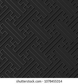 3D dark paper art Polygon Spiral Cross Tracery Line, Vector stylish decoration pattern background for web banner greeting card design