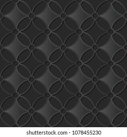 3D dark paper art Round Cross Curve Flower Frame, Vector stylish decoration pattern background for web banner greeting card design